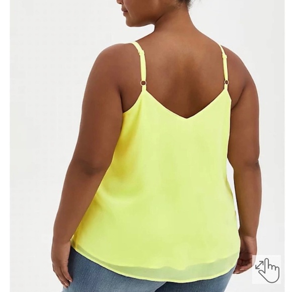 TORRID WOMEN'S SOPHIE CAMI- CHIFFON EMBROIDERED NEON TANK TOP SIZE 5X NWT - Picture 4 of 10